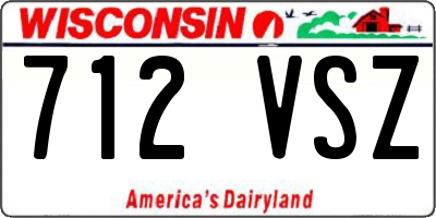 WI license plate 712VSZ