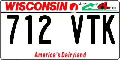 WI license plate 712VTK