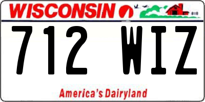 WI license plate 712WIZ