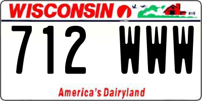WI license plate 712WWW