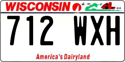 WI license plate 712WXH