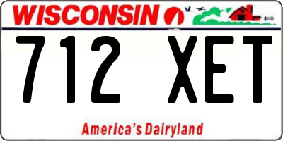 WI license plate 712XET