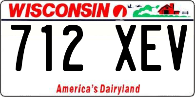 WI license plate 712XEV