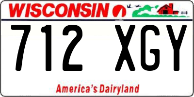WI license plate 712XGY