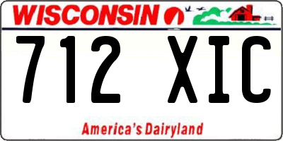 WI license plate 712XIC