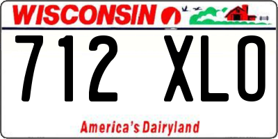 WI license plate 712XLO