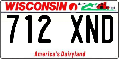 WI license plate 712XND