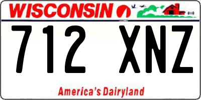 WI license plate 712XNZ