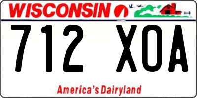 WI license plate 712XOA