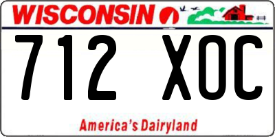 WI license plate 712XOC