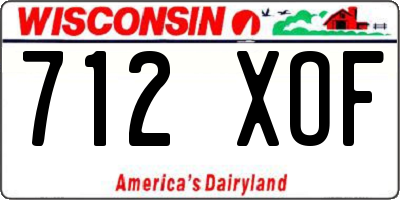 WI license plate 712XOF
