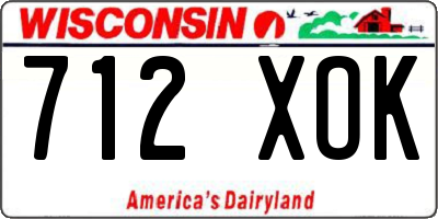 WI license plate 712XOK