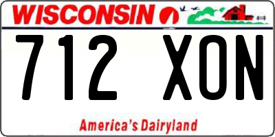 WI license plate 712XON