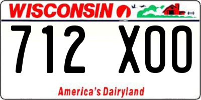 WI license plate 712XOO