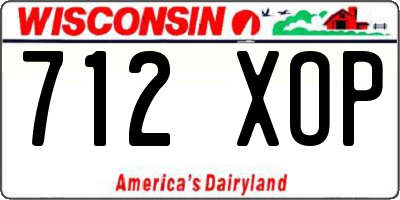 WI license plate 712XOP