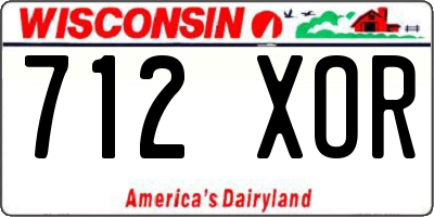 WI license plate 712XOR