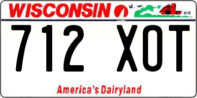 WI license plate 712XOT