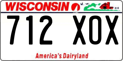 WI license plate 712XOX