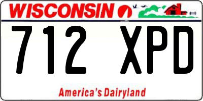 WI license plate 712XPD