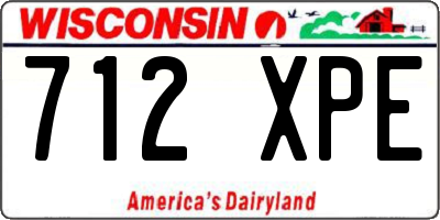 WI license plate 712XPE