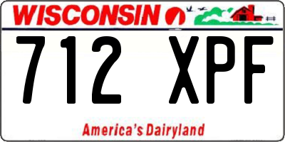 WI license plate 712XPF