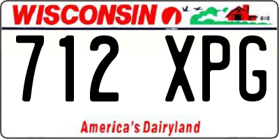 WI license plate 712XPG