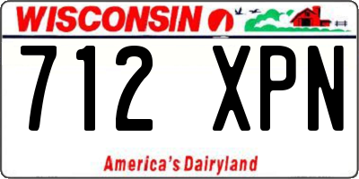 WI license plate 712XPN