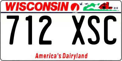 WI license plate 712XSC