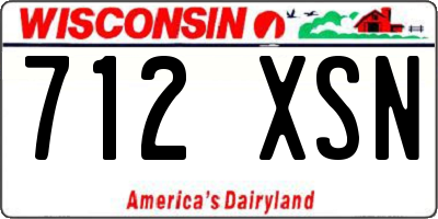 WI license plate 712XSN