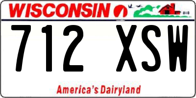 WI license plate 712XSW