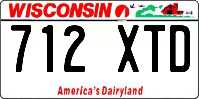 WI license plate 712XTD