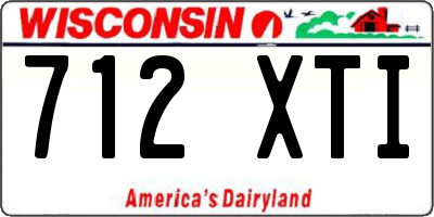 WI license plate 712XTI