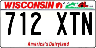 WI license plate 712XTN