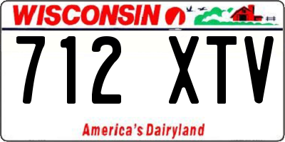 WI license plate 712XTV