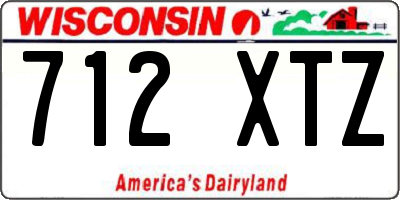 WI license plate 712XTZ