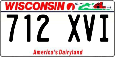 WI license plate 712XVI