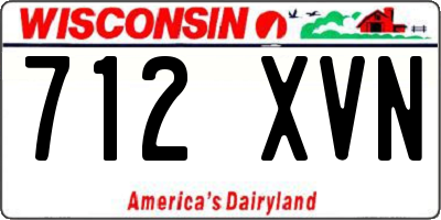 WI license plate 712XVN