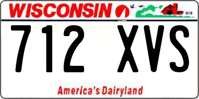 WI license plate 712XVS
