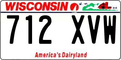 WI license plate 712XVW