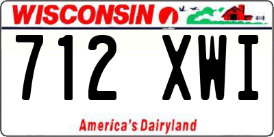 WI license plate 712XWI