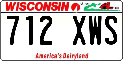 WI license plate 712XWS