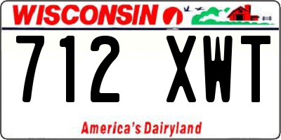 WI license plate 712XWT