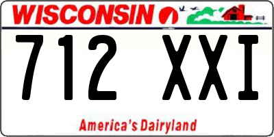 WI license plate 712XXI