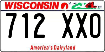 WI license plate 712XXO