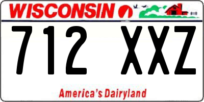 WI license plate 712XXZ