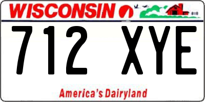 WI license plate 712XYE