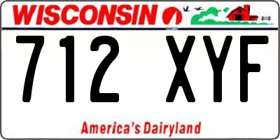 WI license plate 712XYF