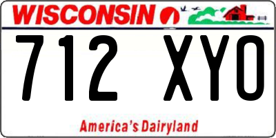 WI license plate 712XYO