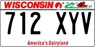 WI license plate 712XYV