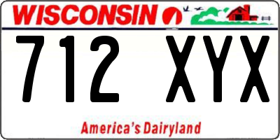 WI license plate 712XYX